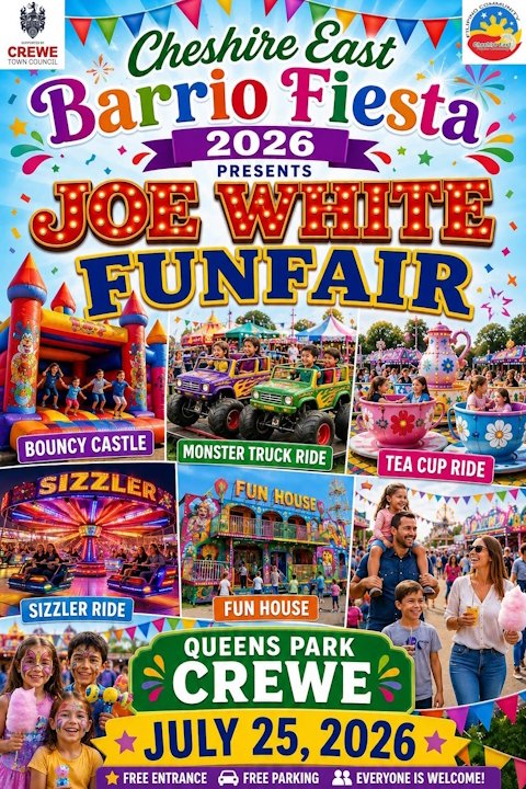 Joe White Funfair — Cheshire East Barrio Fiesta 2026