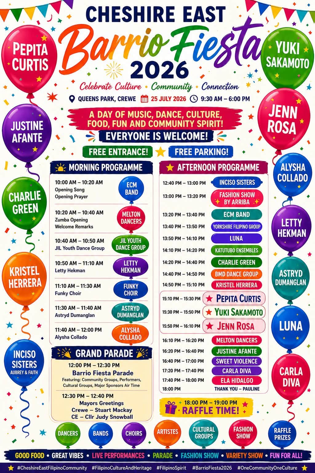 Cheshire East Barrio Fiesta 2026 programme