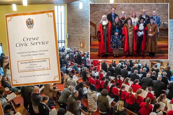 Mayor of Crewe’s 2025 Civic Service at St Stephen’s Church, with civic guests and community representatives