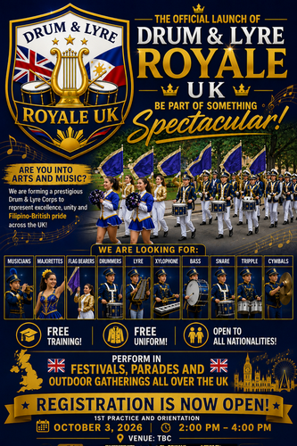 Drum & Lyre Royale UK official launch and registration poster