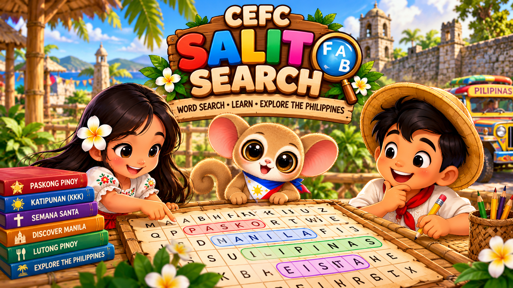 Basya, Popoy and Andoy enjoying CEFC Salita Search